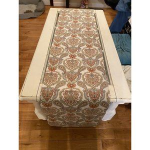 NWOT TAHARI HOME TRADEMARK BOHO HIP LONG TABLE RUNNER DOUBLE SIDED PAISLEY IKAT